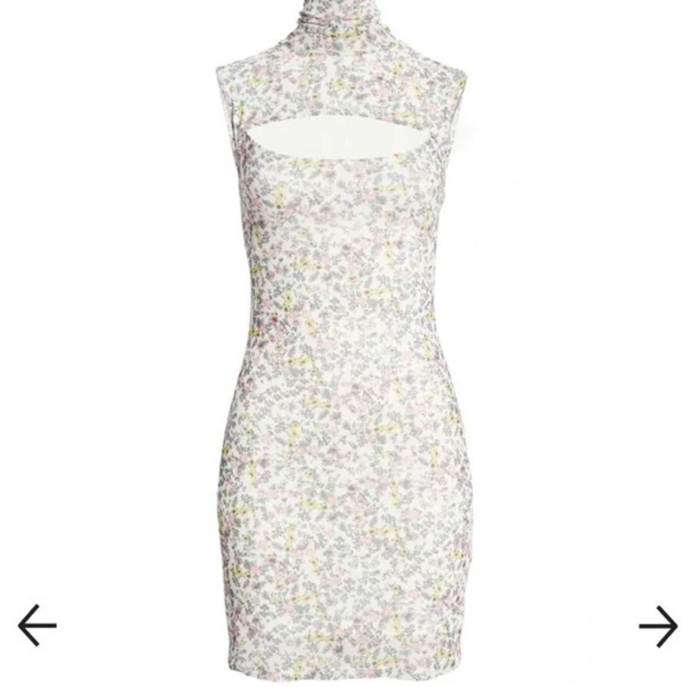 AFRM NWT maci mock neck floral cut out dress - Picture 2 of 16